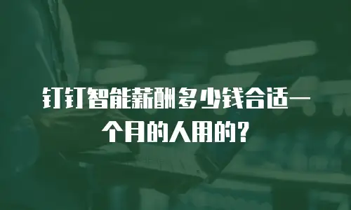 钉钉智能薪酬多少钱合适一个月的人用的？