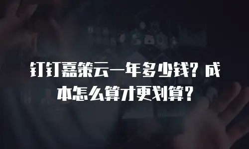 钉钉嘉策云一年多少钱？成本怎么算才更划算？