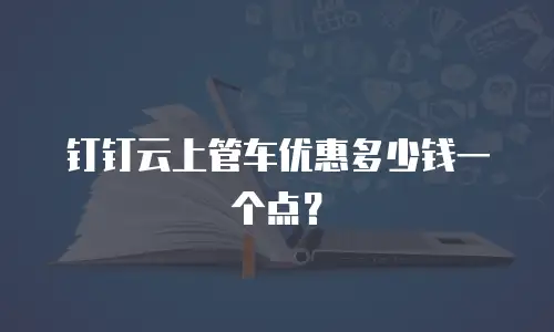 钉钉云上管车优惠多少钱一个点？