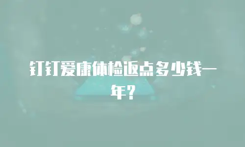 钉钉爱康体检返点多少钱一年？