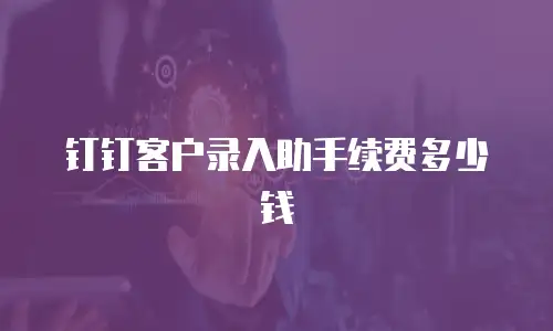 钉钉客户录入助手续费多少钱
