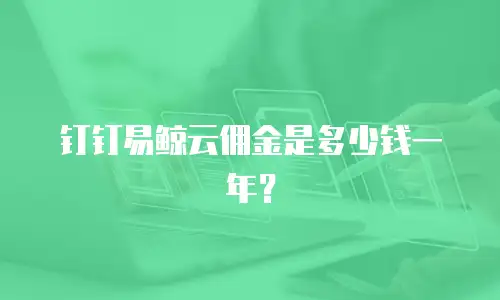 钉钉易鲸云佣金是多少钱一年？