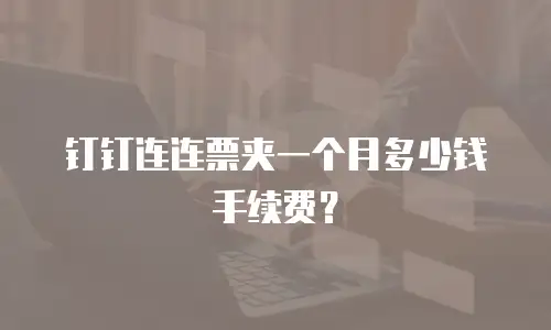 钉钉连连票夹一个月多少钱手续费？