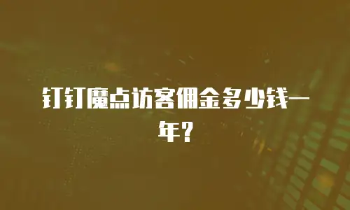 钉钉魔点访客佣金多少钱一年？