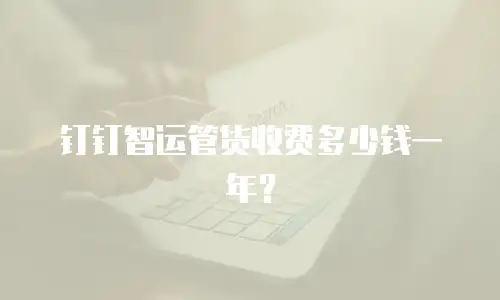 钉钉智运管货收费多少钱一年？