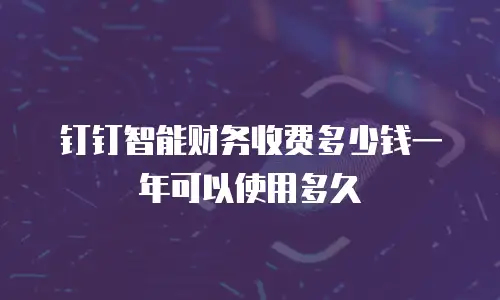 钉钉智能财务收费多少钱一年可以使用多久