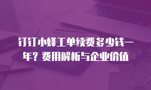 钉钉小蜂工单续费多少钱一年？费用解析与企业价值