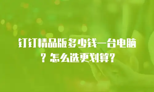 钉钉精品版多少钱一台电脑？怎么选更划算？