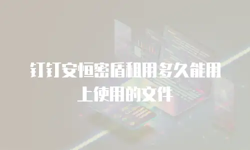 钉钉安恒密盾租用多久能用上使用的文件