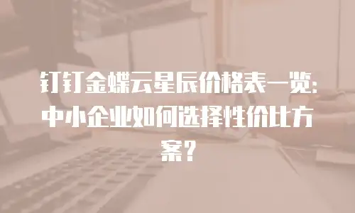 钉钉金蝶云星辰价格表一览：中小企业如何选择性价比方案？