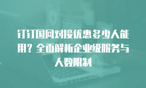 钉钉国网对接优惠多少人能用？全面解析企业级服务与人数限制
