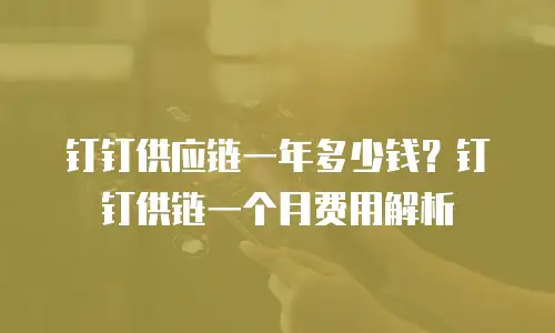 钉钉供应链一年多少钱？钉钉供链一个月费用解析