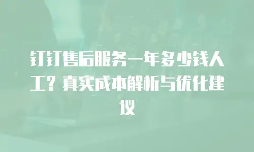 钉钉售后服务一年多少钱人工？真实成本解析与优化建议