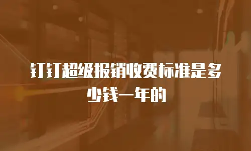 钉钉超级报销收费标准是多少钱一年的