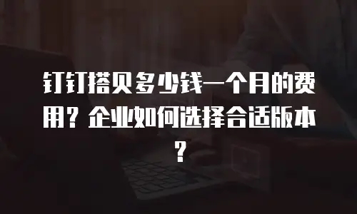 钉钉搭贝多少钱一个月的费用？企业如何选择合适版本？