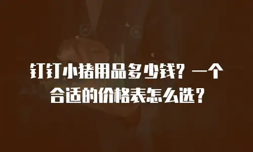 钉钉小猪用品多少钱？一个合适的价格表怎么选？