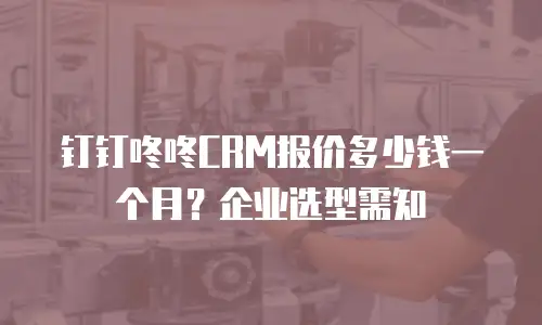 钉钉咚咚CRM报价多少钱一个月？企业选型需知
