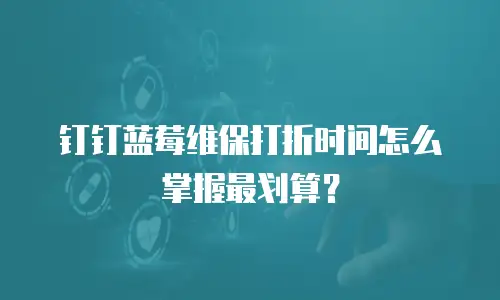 钉钉蓝莓维保打折时间怎么掌握最划算？