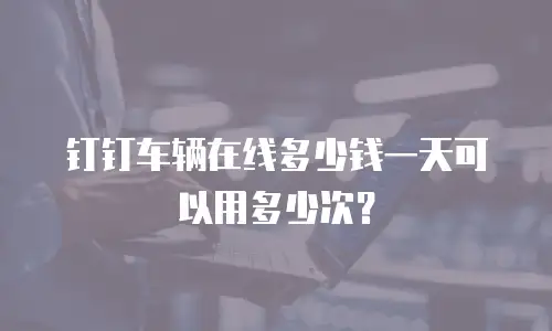 钉钉车辆在线多少钱一天可以用多少次？