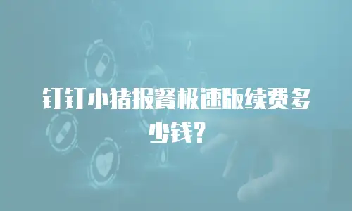 钉钉小猪报餐极速版续费多少钱？