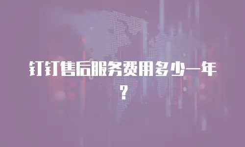 钉钉售后服务费用多少一年？