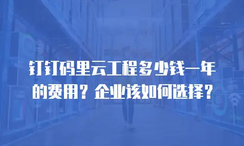 钉钉码里云工程多少钱一年的费用？企业该如何选择？