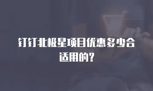 钉钉北极星项目优惠多少合适用的？