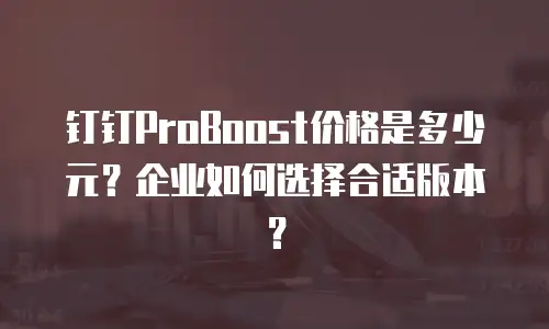 钉钉ProBoost价格是多少元？企业如何选择合适版本？
