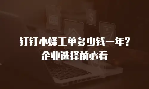 钉钉小蜂工单多少钱一年？企业选择前必看