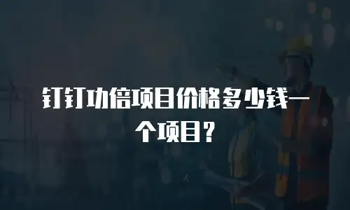 钉钉功倍项目价格多少钱一个项目？