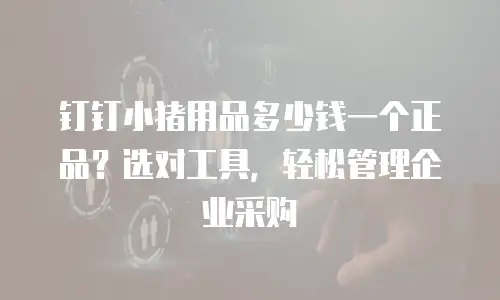钉钉小猪用品多少钱一个正品？选对工具，轻松管理企业采购