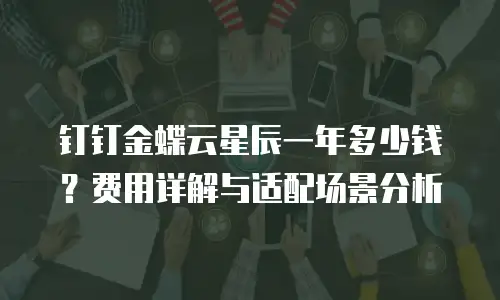 钉钉金蝶云星辰一年多少钱？费用详解与适配场景分析