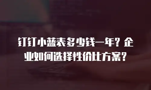钉钉小蓝表多少钱一年？企业如何选择性价比方案？