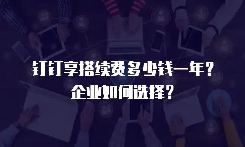 钉钉享搭续费多少钱一年？企业如何选择？