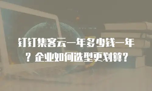 钉钉集客云一年多少钱一年？企业如何选型更划算？
