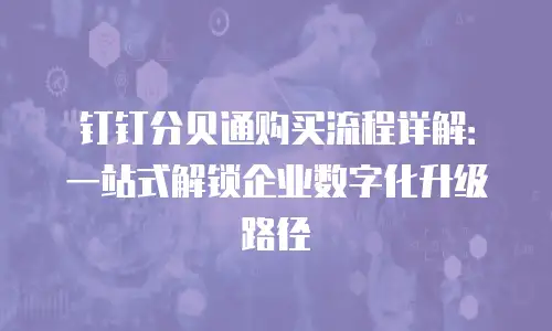 钉钉分贝通购买流程详解：一站式解锁企业数字化升级路径