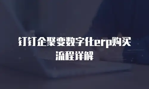 钉钉企聚变数字化erp购买流程详解