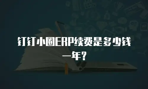 钉钉小圈ERP续费是多少钱一年？