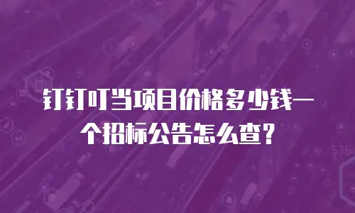 钉钉叮当项目价格多少钱一个招标公告怎么查？