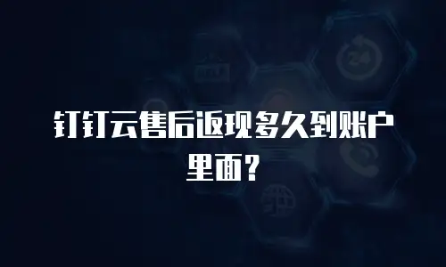 钉钉云售后返现多久到账户里面？