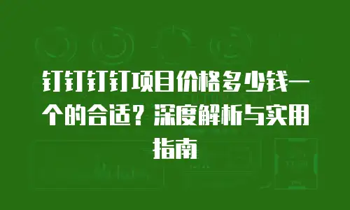 钉钉钉钉项目价格多少钱一个的合适？深度解析与实用指南