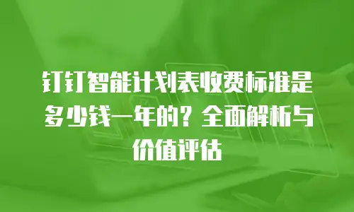 钉钉智能计划表收费标准是多少钱一年的？全面解析与价值评估