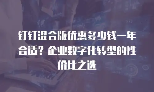 钉钉混合版优惠多少钱一年合适？企业数字化转型的性价比之选