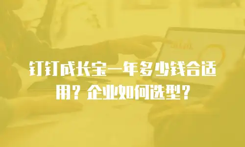 钉钉成长宝一年多少钱合适用？企业如何选型？