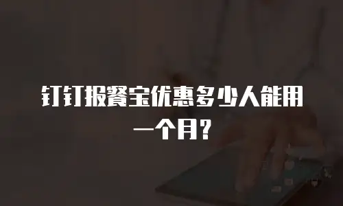 钉钉报餐宝优惠多少人能用一个月？