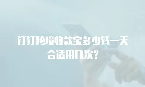 钉钉跨境收款宝多少钱一天合适用几次？