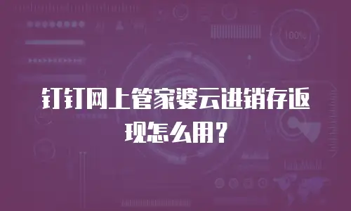 钉钉网上管家婆云进销存返现怎么用？