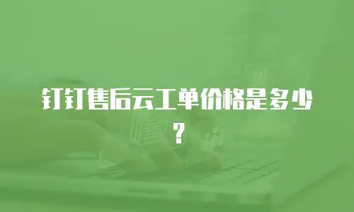 钉钉售后云工单价格是多少？