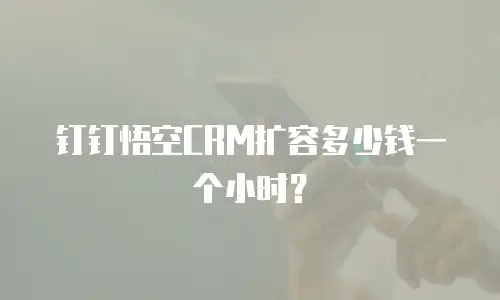 钉钉悟空CRM扩容多少钱一个小时？