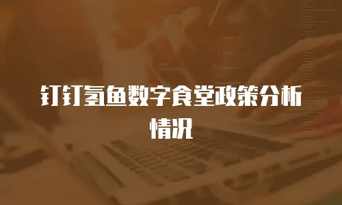 钉钉氢鱼数字食堂政策分析情况
